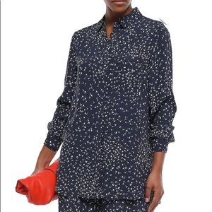 Ganni Barra Crepe Shirt in Total Eclipse
